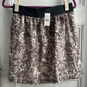 NWT LOFT Women's Black and Cream Mini Skirt XS